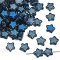 Deep blue star-shaped 8mm glass beads with center drill hole for DIY jewelry making - 8mm (approx. 1mm hole, 10 Pieces/Pack) / Dark Blue