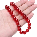 Deep red translucent imitation jade glass beads for handmade jewelry necklaces - Agate Red