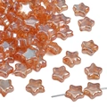 8mm amber star-shaped glass beads with iridescent finish for DIY jewelry making - 8mm (approx. 1mm hole, 10 Pieces/Pack) / Orange