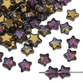 8mm star-shaped gradient metallic glass beads for DIY jewelry and necklaces - 8mm (approx. 1mm hole, 10 Pieces/Pack) / Purple Gold