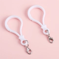 White acrylic bulb keychain hook with metal lobster clasp for DIY jewelry making - White