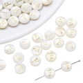 DIY shell bead with gold letter F engraving for handmade jewelry necklaces and bracelets - Letter F