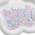 White acrylic alphabet beads with colorful letter A for DIY jewelry making - Letter A / 50Pcs/Bag