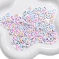 4x7mm white acrylic beads with colorful letter C for DIY jewelry making and crafts - Letter C / 50Pcs/Bag
