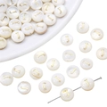 Flat round freshwater shell bead with golden letter J for DIY jewelry making - Letter J