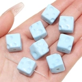 Light blue cube acrylic bead with dice texture for DIY jewelry making and phone charms - 14x14mm (5 Pieces/Pack) / Blue