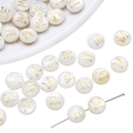 DIY shell bead with golden letter M for handmade necklace and jewelry accessory - M