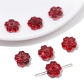 14mm dark red cherry blossom glass beads with central hole for DIY jewelry making - Sakura Shape (14mm / 10 Pcs/Pack) / Gradient Red Blue