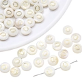 Handmade DIY natural shell flat beads with gold letter O for bracelet making - Letter O