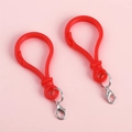 Crochets en plastique rouge en forme de poire avec fermoirs mousquetons argentés pour DIY - Rouge