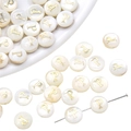 DIY shell alphabet bead with golden letter P for custom necklace and jewelry making - Letter P