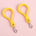 Porte-clés en acrylique jaune avec fermoir mousqueton argenté pour accessoires DIY - Jaune