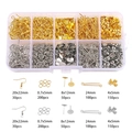 10-grid jewelry making kit with gold and silver ear hooks, pins and jump rings - 10 Grids Kit / Gold