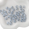 Perline a fiore in vetro sfaccettato azzurro a cinque petali per creazione gioielli fai-da-te - Blu / 10mm (10 Pezzi/Confezione)