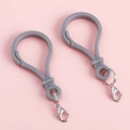 Porte-clés ampoule en acrylique gris avec fermoir mousqueton argenté pour bijoux DIY - Gris