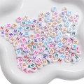 White round acrylic alphabet beads with colorful letter N for DIY jewelry making crafts - Letter N / 50Pcs/Bag