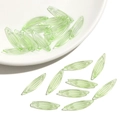 Light green translucent acrylic leaf charms with dual holes for DIY jewelry making - Hole 1mm 50 Pcs / 23x6.5mm Light Green