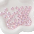 Perle in vetro a cinque petali rosa aurora sfaccettate per creazione di gioielli - Rosa / 10mm (10 Pezzi/Confezione)