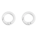 Set de dos anillos de resorte redondos pintados de blanco para bolsos y accesorios DIY - 20mm / Blanco