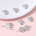 Antiksilber Herz-Anhänger Perle 11x10mm für DIY Schmuckherstellung aus Retro-Legierung - Herz