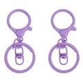 Lavender purple matte metal lobster clasps and swivel key rings for DIY accessories - Purple