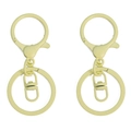 Matte light yellow metal keychain DIY accessory kit with lobster clasp and D-ring - Light Yellow