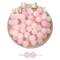 Light pink pearlescent resin beads in decorative tray for DIY jewelry making - 12mm (10 Pcs/Pack) / Pink