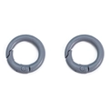 Matte dark grey round spring o-rings for DIY bags and keychains, set of 2 pieces - 20mm / Gray