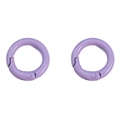 Set of two candy purple alloy round spring rings for DIY bag charms and keychains - 20mm / Light Purple