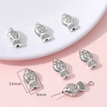 Antique silver fish alloy bead pendant for DIY handmade jewelry crafts 14x9mm - Fish / 10 Pieces Pack