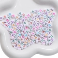 Colorful 4x7mm acrylic letter U flat round beads for DIY jewelry and bracelet making - Letter U / 50Pcs/Bag