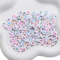 White round acrylic alphabet beads with colorful letter V for DIY jewelry bracelets - Letter V / 50Pcs/Bag