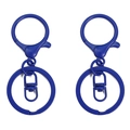 Royal blue matte metal key ring set with lobster clasp for DIY accessories - Sapphire Blue