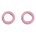Pair of pink round alloy spring rings with smooth paint finish for DIY accessories - 20mm / Pink