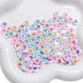 4x7mm acrylic alphabet beads with colorful letters for DIY jewelry and bracelets - Letter W / 50Pcs/Bag