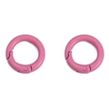 Pair of matte pink alloy spring O-rings for DIY bags and keychains hardware - 20mm / Deep Pink
