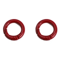 Pair of vibrant red alloy spring O-rings with smooth spray paint finish for DIY crafts - 20mm / Red