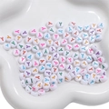 White flat round acrylic alphabet beads with colorful letter Y for DIY bracelet making - Letter Y / 50Pcs/Bag
