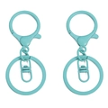 Teal tiffany blue metal lobster clasp and swivel ring set for DIY keychains - Light Blue