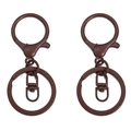 Matte brown metal lobster clasp and key ring set for DIY handmade accessories - Brown