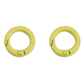 Pair of lemon green alloy spring ring clasps with spray paint finish for DIY bag keychains - 20mm / Yellow