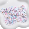 White acrylic round 7mm beads with colorful letter Z for DIY jewelry making - Letter Z / 50Pcs/Bag