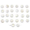 Flat round freshwater shell beads with golden A-Z letters for DIY jewelry making - Full A-Z Alphabet Set