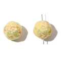 Pastellgelbe gewebte Garnkugelperlen mit Perlglanz für DIY Schmuckherstellung - Gelb / 11mm 2mm