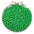 Cuentas redondas de acrílico verde esmeralda en bandeja de plata para joyas DIY - Verde