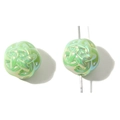 Light green iridescent acrylic sphere beads with woven texture for DIY jewelry making - 11mm (5 Pieces/Pack) / Green