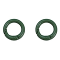 Two pieces of green spray-painted round spring ring buckles for DIY keychains and bags - 20mm / Dark Green