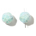 Iridescent light green acrylic beads with twisted texture for DIY jewelry making - 11mm (5 Pieces/Pack) / Light Blue