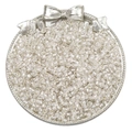 Macro detail of transparent silver-lined glass seed beads for DIY jewelry making - 2mm / Silver