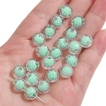 Faceted acrylic beads with mint green checkered inner core for DIY bracelet jewelry - Green